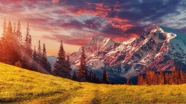 Alpine Sunrise VR environment